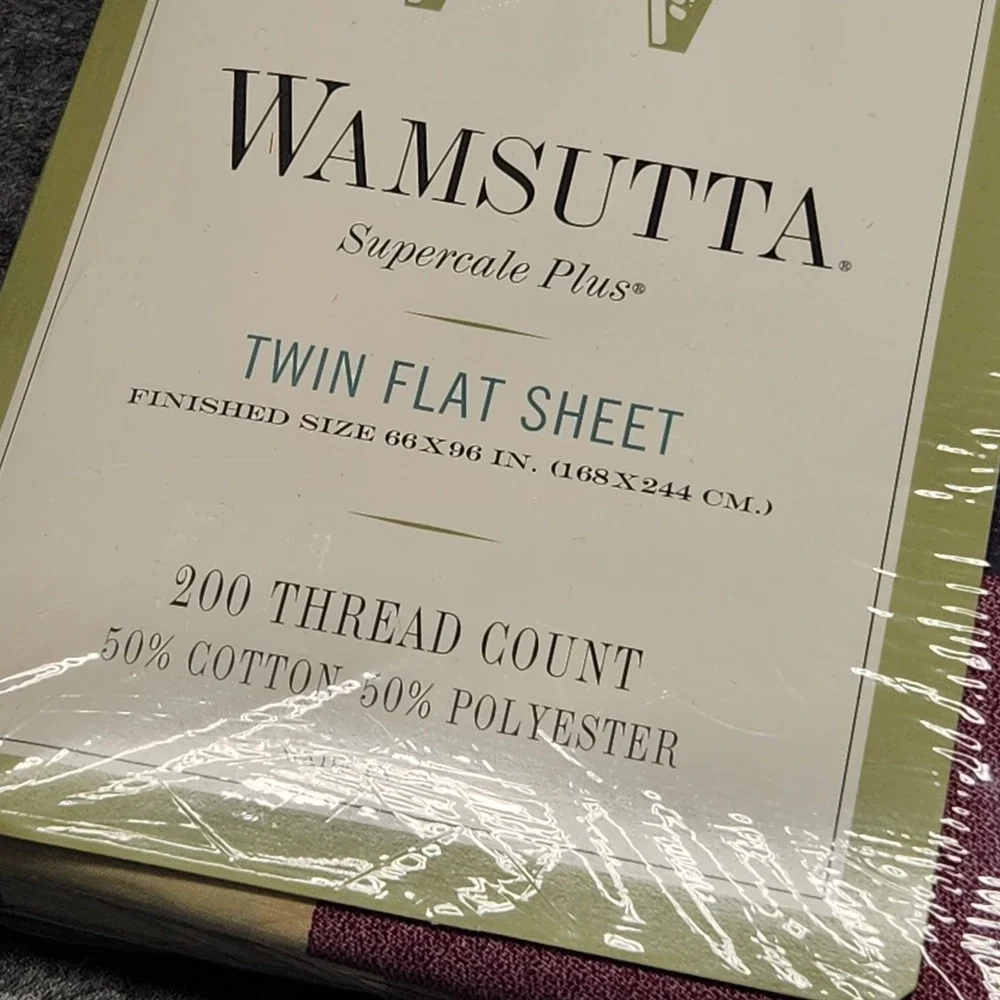 Wamsutta Vintage Tyler Plaid Hunter Twin Size Flat Sheet Bedding Bed 200 Thread
